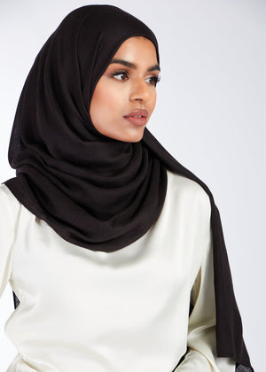 Diamond Weave Hijab Black