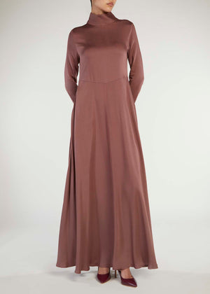High Neck Abaya Taupe | Abayas | Aab Modest Wear