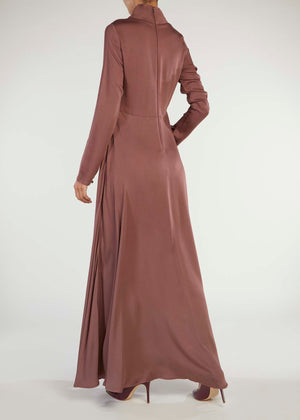 High Neck Abaya Taupe | Abayas | Aab Modest Wear